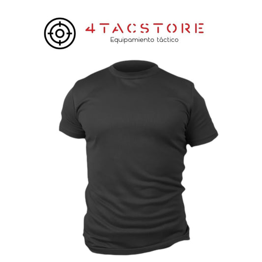 Polera Tipo Dryfit Manga Corta - Negra