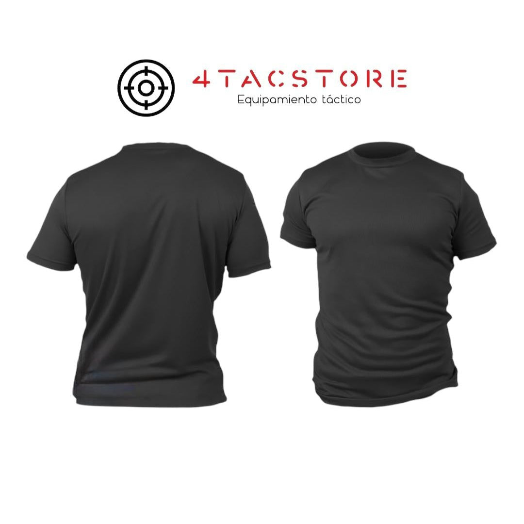 Polera Tipo Dryfit Manga Corta - Negra