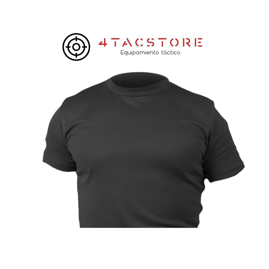 Polera Tipo Dryfit Manga Corta - Negra