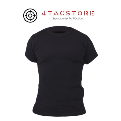 Camiseta Manga Corta de Algodón - negro