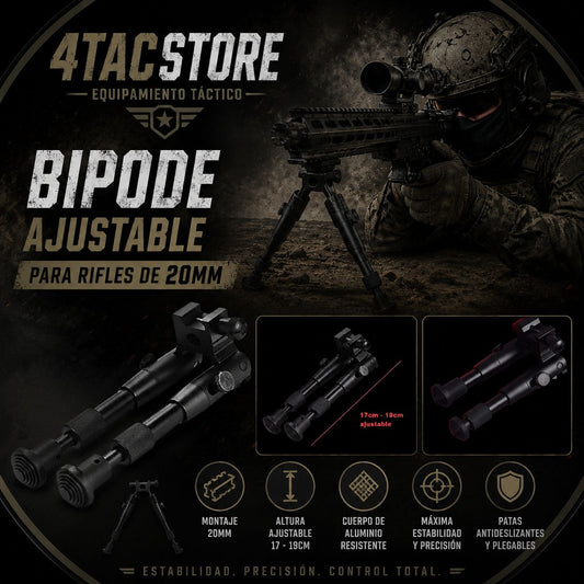 Bipode riel 20mm bipode para rifles bipode ajustable 20mm