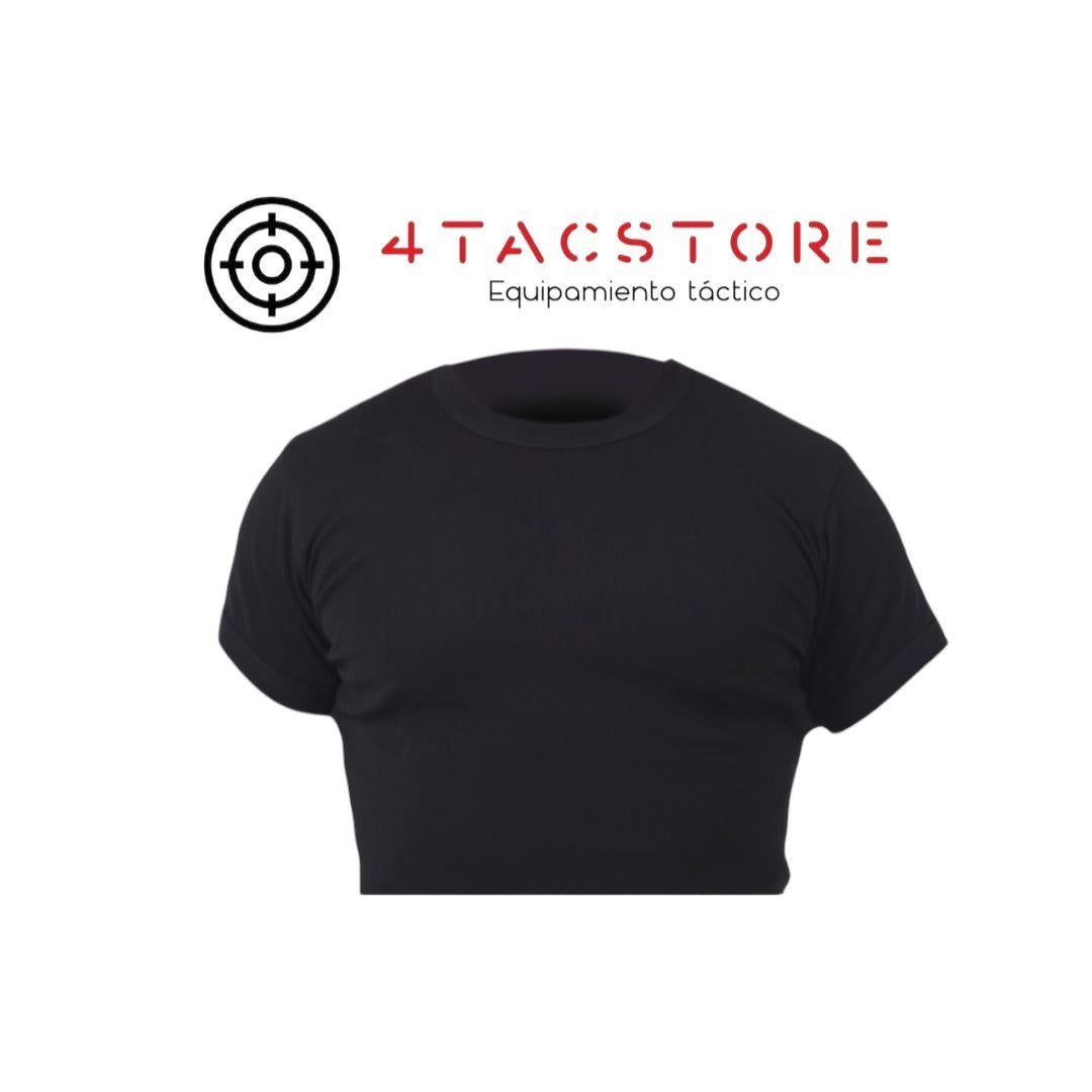Camiseta Manga Corta de Algodón - negro