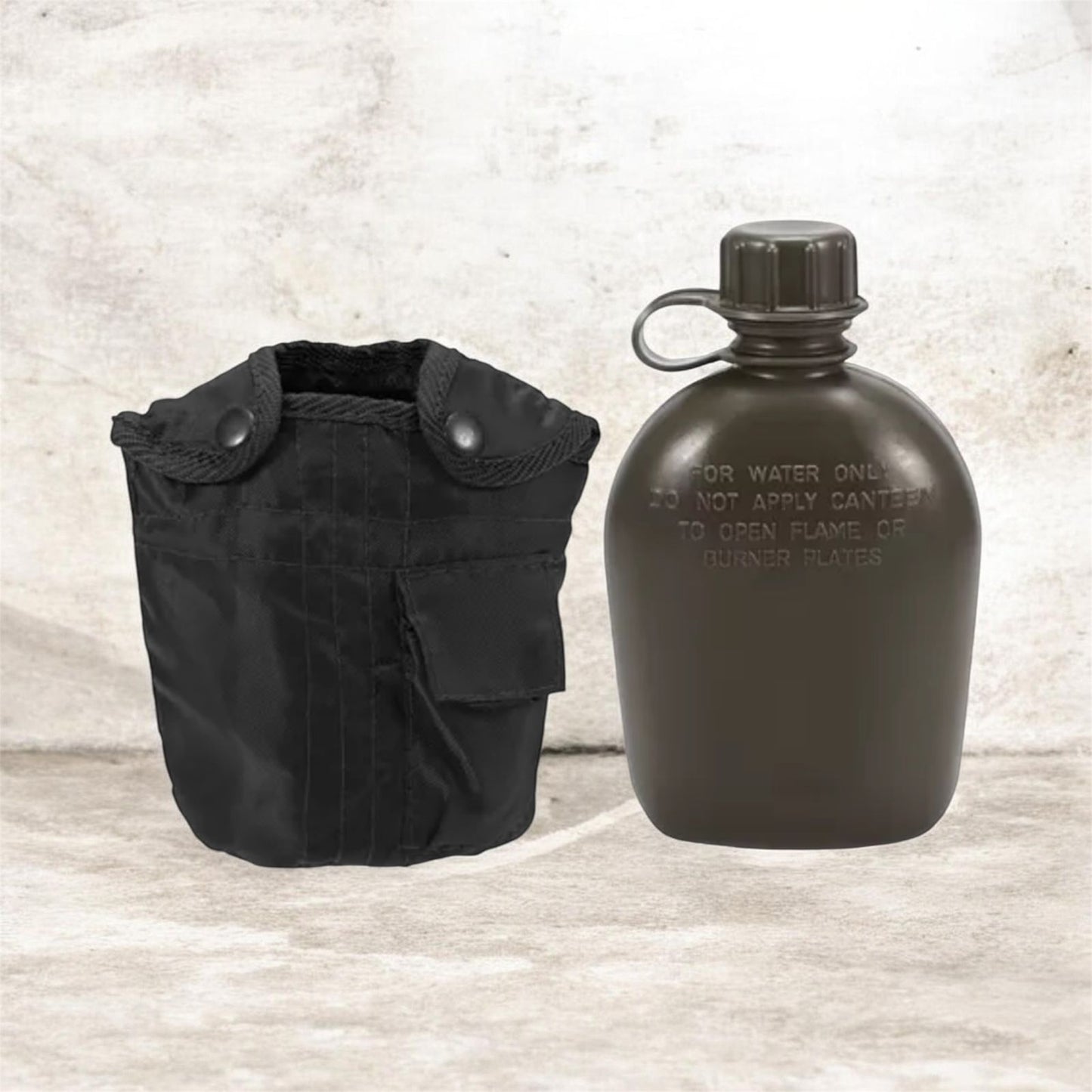 Cantimplora Táctica Militar + Taza Aluminio